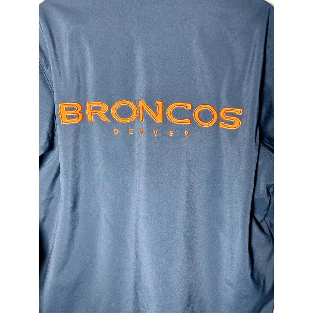Denver Broncos NFL Full Zip Soft Shell Blue & Orange Embroidered Jacket Sz L - Picture 9 of 11